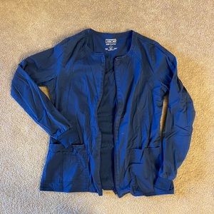 Navy blue scrub jacket
